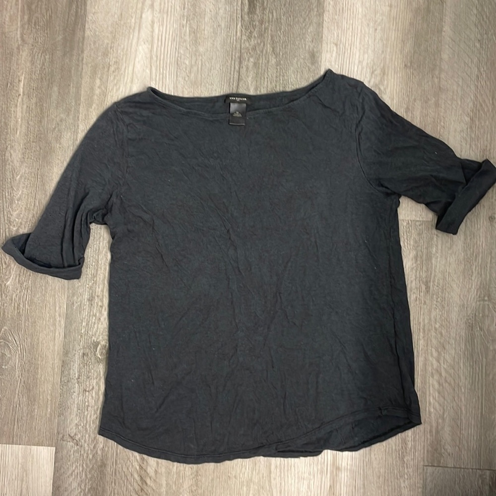 Ann Taylor Boatneck top dark gray